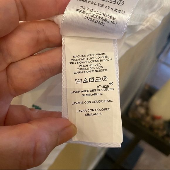 RALPH LAUREN Boys Teens Polo Pony Oxford Multicolor All Over Embroidery Top-XL - Picture 8 of 9